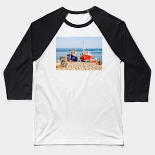 Fishing Boats On Beach Baseball T-Shirt